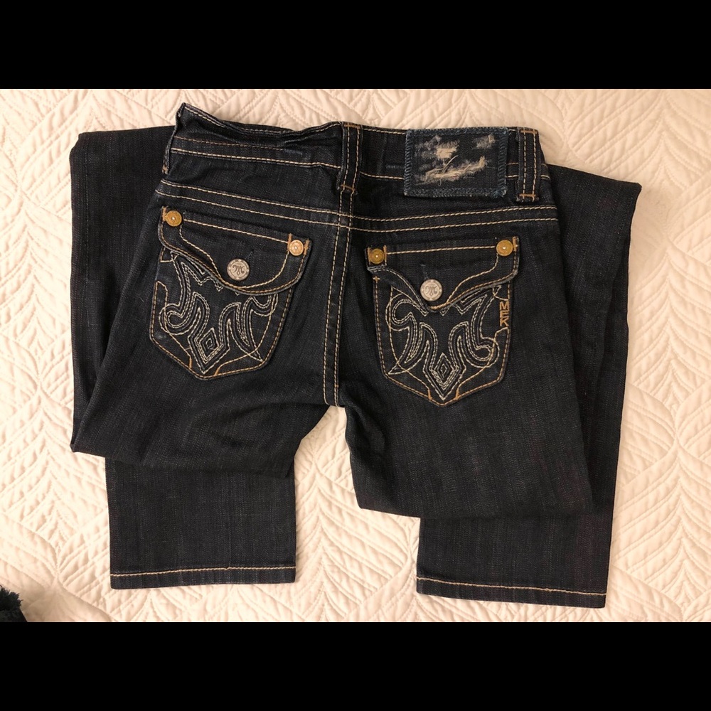 Dark Blue MEK Straight Leg Denim Jeans